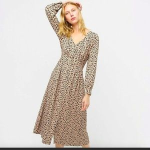 j.crew Button-front A-line midi dress in leopard 4